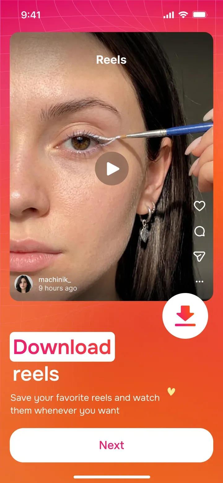 Seenless downloading an Instagram reel in HD with no watermark