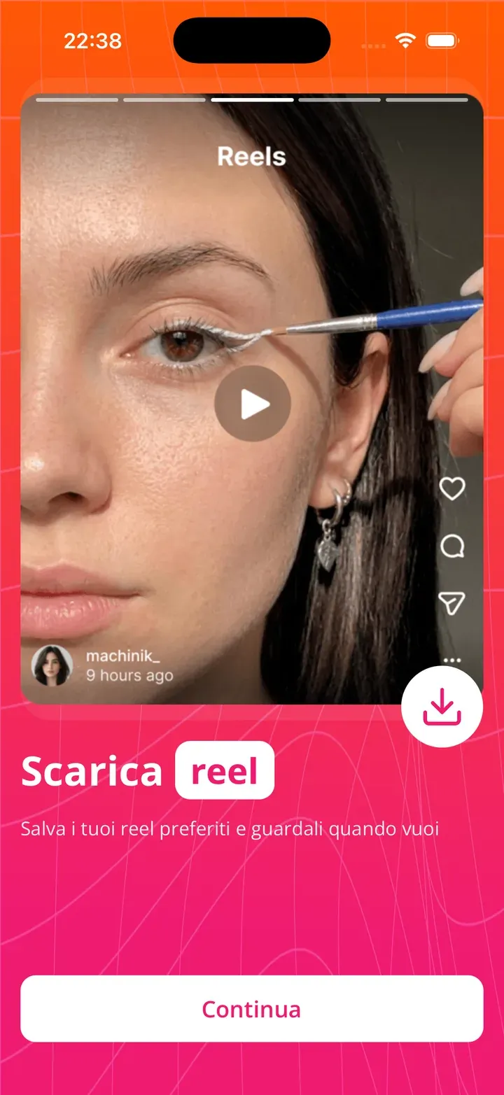Seenless mentre scarica un reel di Instagram in HD senza watermark